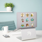 Aufkleber für Eucharistisches Set (Laptop auf Schreibtisch)