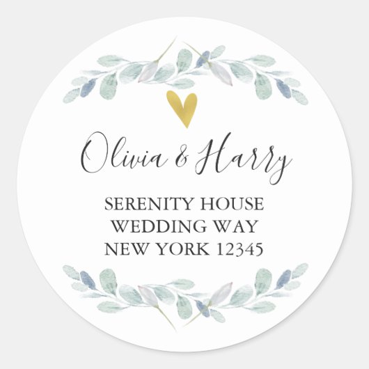 Aufkleber für Eukalyptus-Rücksendeadressen (Vorderseite)