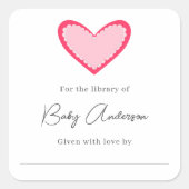 Aufkleber für extravagantes Valentinherz Buchzeich (Vorderseite)