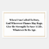 Aufkleber für Feuerwehrmänner (Vorderseite)