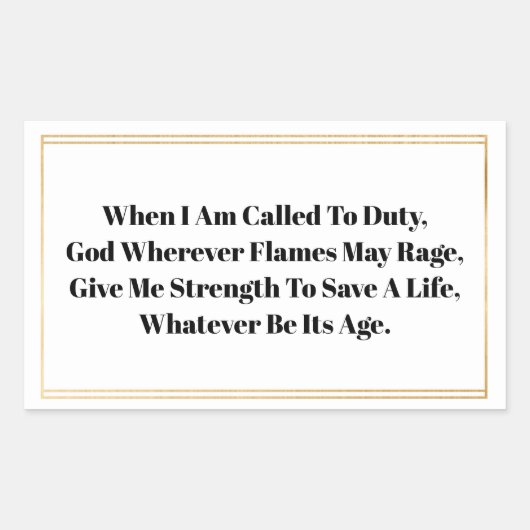 Aufkleber für Feuerwehrmänner (Vorderseite)