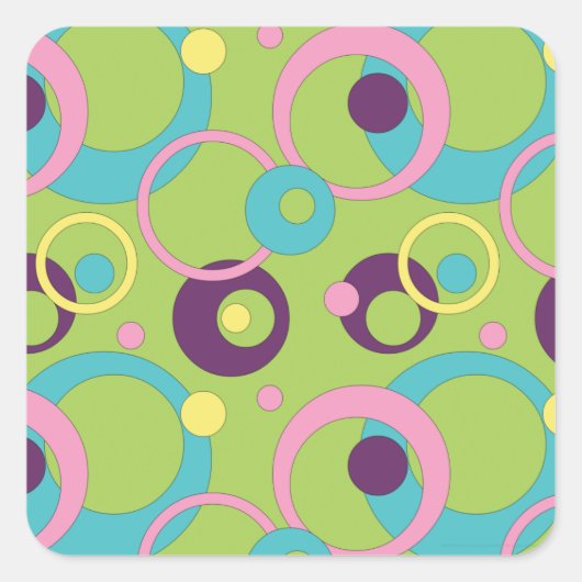 Aufkleber für Funky Green Circles (Vorderseite)