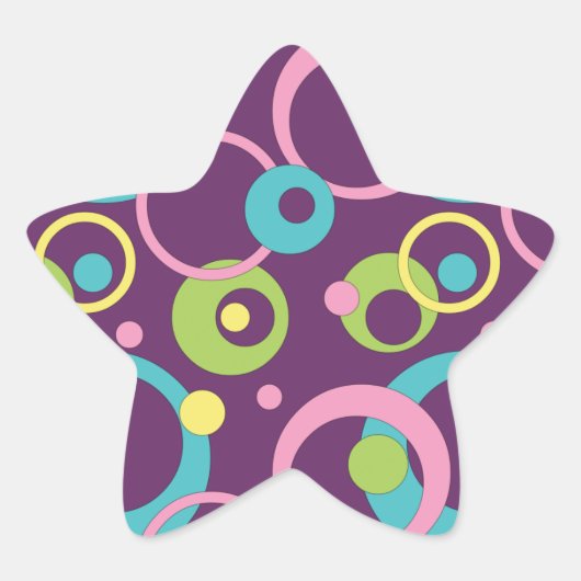 Aufkleber für Funky Lila Circles (Vorderseite)