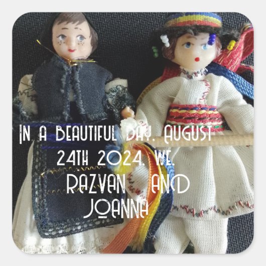 Aufkleber für Gastgeschenk Hochzeit (Vorderseite)