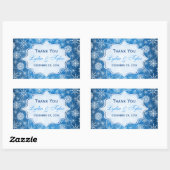 Aufkleber für Gastgeschenk Hochzeit mit blauen und (Blatt)