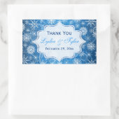 Aufkleber für Gastgeschenk Hochzeit mit blauen und (Tasche)