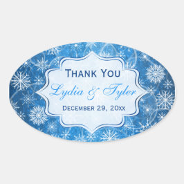 Aufkleber für Gastgeschenk Hochzeit mit blauen und