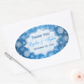 Aufkleber für Gastgeschenk Hochzeit mit blauen und (Umschlag)