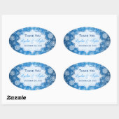 Aufkleber für Gastgeschenk Hochzeit mit blauen und (Blatt)