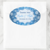 Aufkleber für Gastgeschenk Hochzeit mit blauen und (Tasche)