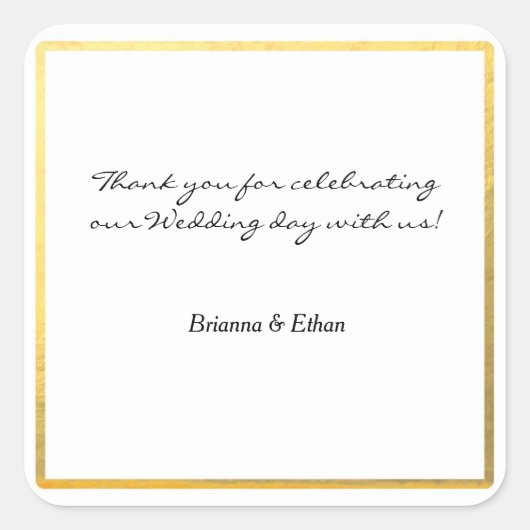Aufkleber für Gastgeschenk Hochzeiten aus Gold (Vorderseite)