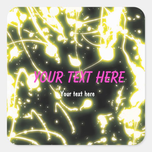 Aufkleber für gelbe Neonleuchte Party (Vorderseite)