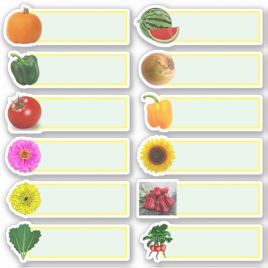Aufkleber für Gemüsepflanzensamen (Vorderseite)