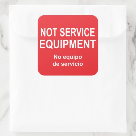 Aufkleber für Geräte ohne Service (Tasche)