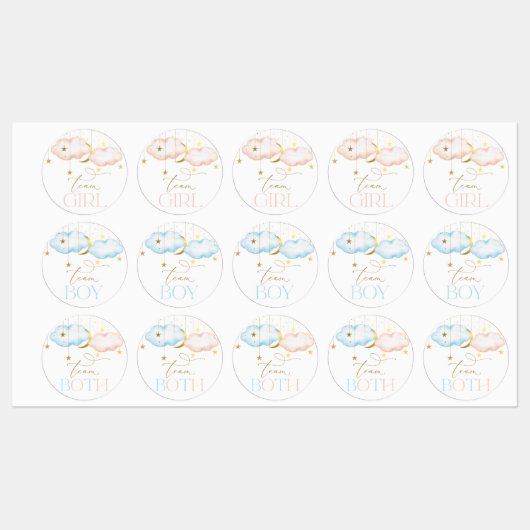 Aufkleber für Geschlecht, Teamboy, Teammädchen (Blatt)