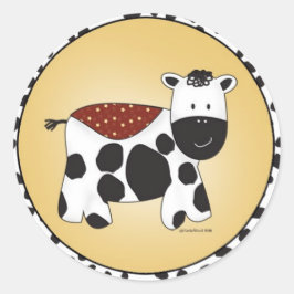 Aufkleber für gestopfte Tierkühe