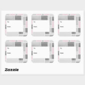 Aufkleber für Graue und rosa gestanzte Glasgeschen (Blatt)