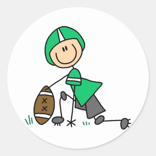 Aufkleber für Green Football Player (Vorderseite)