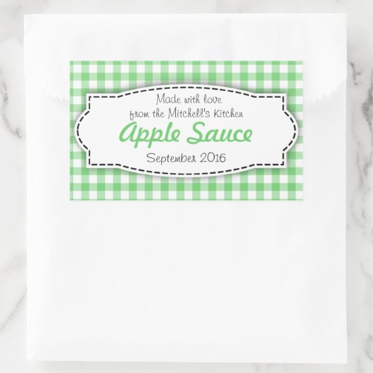 Aufkleber für grüne Lebensmittel mit Apfelsauce (Tasche)