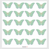 Aufkleber für grüne Schmetterlinge: schneiden und (Blatt)