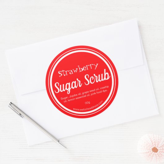 Aufkleber für handgemachte Erdbeerzuckerkrube (Umschlag)