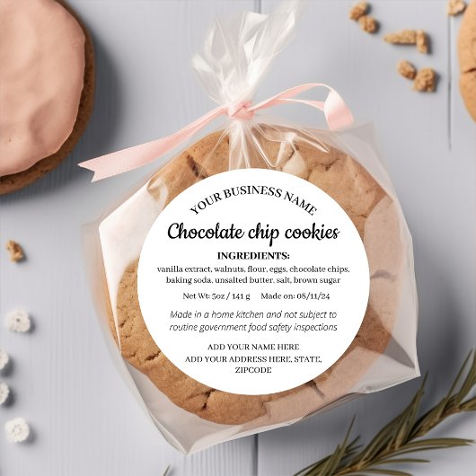 Aufkleber für hausgemachte Cookies