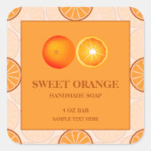 Aufkleber für hausgemachte Seife Orange-Scent (Vorderseite)