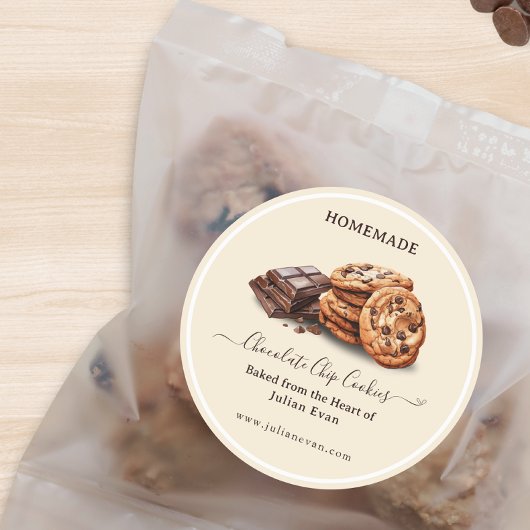 Aufkleber für hausgemachte Wasserfarben-Chip-Cooki