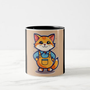 Aufkleber für Haustiere, ambulant - Pixel-Art-Min Zweifarbige Tasse