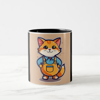Aufkleber für Haustiere, ambulant - Pixel-Art-Min Zweifarbige Tasse