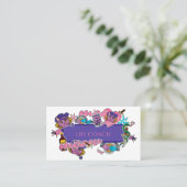 Aufkleber für heiß-rosa und blaue Lebensfähigkeite Visitenkarte (Stehend Vorderseite)