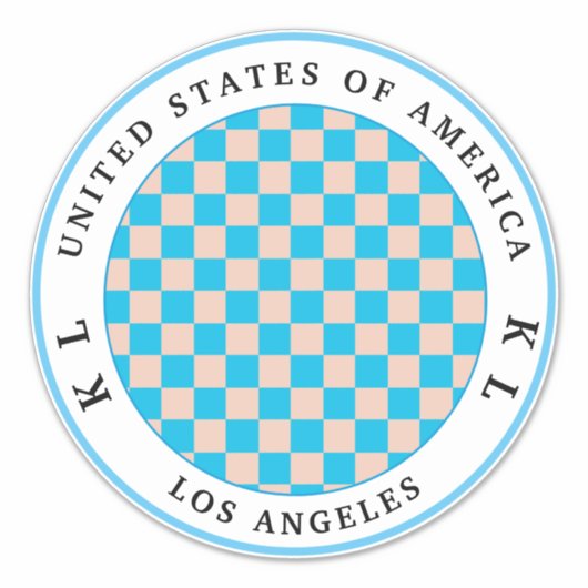 Aufkleber für hellblaue und beige Checkerboard-Url (Vorderseite)