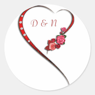 Aufkleber für Herz und Blume