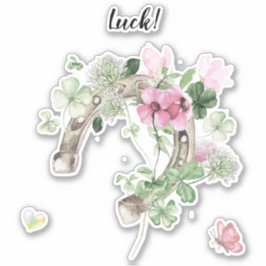 Aufkleber für Hufeisen und Blume