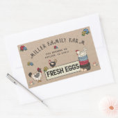 Aufkleber für Hühnereier in rustikalen Familienbet (Umschlag)