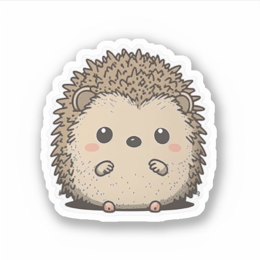 Aufkleber für Igel im niedlich-Anime-Stil (Vorderseite)