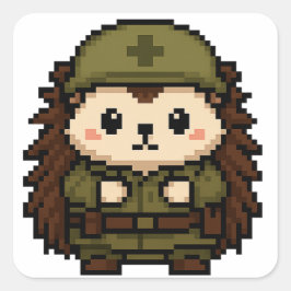 Aufkleber für Igel-Soldaten