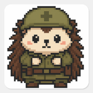 Aufkleber für Igel-Soldaten