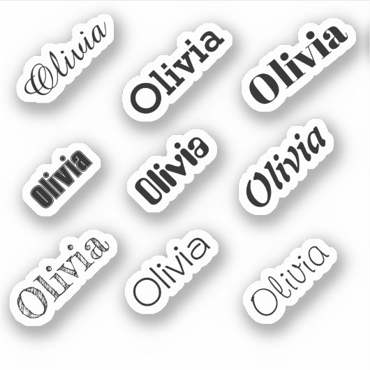 Aufkleber für individuelle Name, schwarze oder wei (Vorderseite)