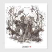 Aufkleber für Jagdhunde (Blatt)