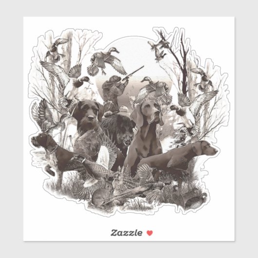 Aufkleber für Jagdhunde (Blatt)