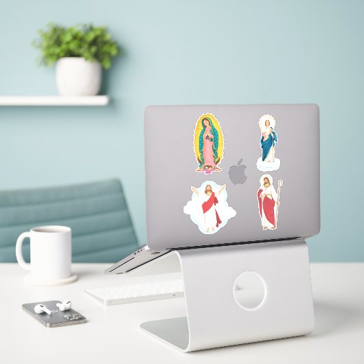 Aufkleber für Jesus und Mary Set (Laptop auf Schreibtisch)