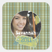 Aufkleber für karierte Abschluss- oder 16 . Geburt (Vorderseite)
