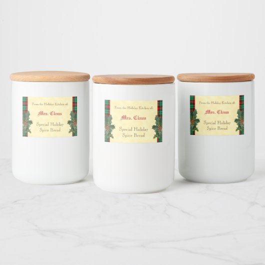 Aufkleber für Karierte Weihnachtsfeiertage (Flaschen)