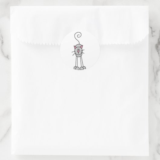 Aufkleber für Katzen Strichmännchen (Tasche)