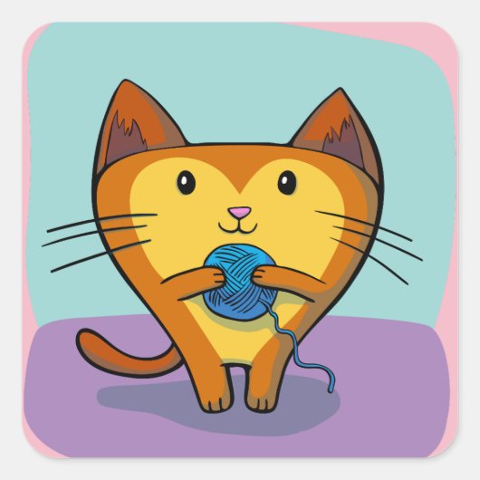 Aufkleber für Katzen und Garne (Vorderseite)