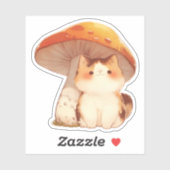 Aufkleber für Katzen und Pilze (Blatt)