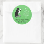 Aufkleber für katzenweites Buchzeichen in hellgrün (Tasche)