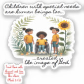 Aufkleber für Kinder mit besonderen Bedürfnissen (Vorderseite)