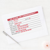 Aufkleber für Kindernotfallinformationen (Umschlag)